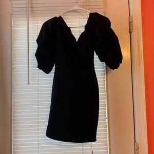 Black Dress With Ruffled Arms